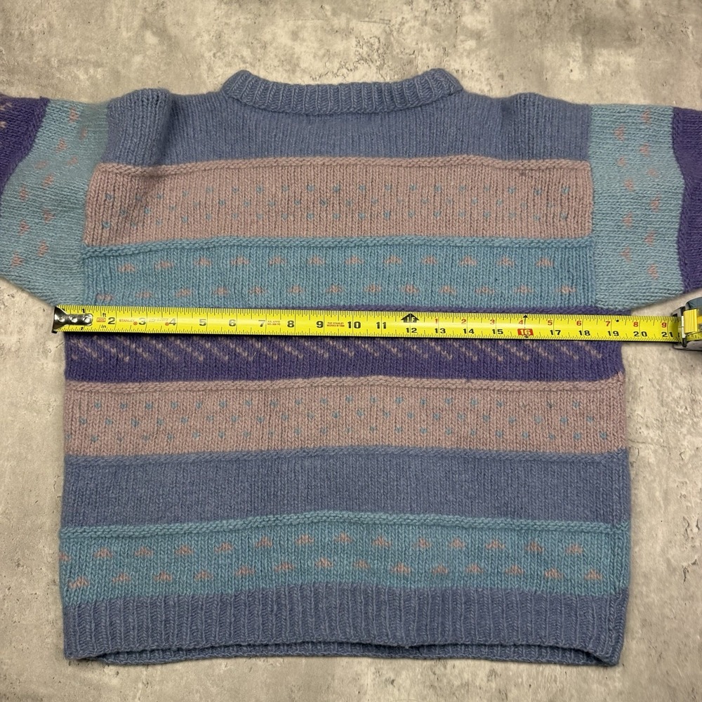Nomadic Traders Sweater Womens S Pastel Striped Hand Knit 100% Wool VTG Peru - Picture 6 of 6
